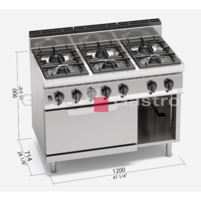 Sporák s troubou Bertos G7F6P+FG | Bertos 117097033